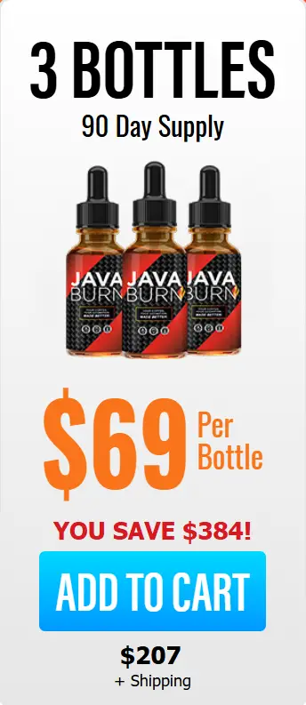 Java Burn 90-day supply of 3 bottles for 207 dollars